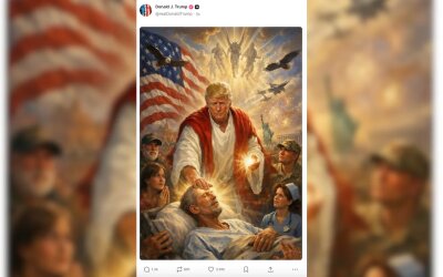 Trump Unggah Gambar Mirip Yesus, Picu Kecaman Luas dari Umat Kristen