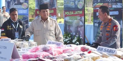 Presiden Prabowo Pimpin Pemusnahan 214 Ton Narkoba