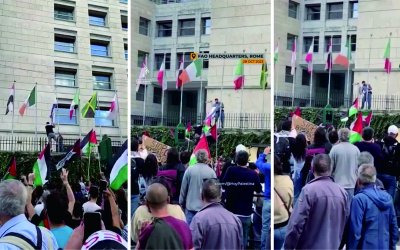 Penunjuk Rasa Pro-Palestina Turunkan Bendera Israel di Gedung PBB