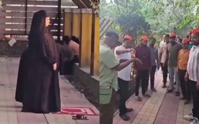 Massa Hindu Radikal Percikan Kencing Sapi ke Tempat Muslimah India Shalat