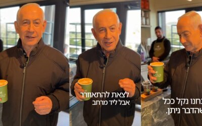 Netanyahu Bantah Isu Kematian, Angkat Lima Jari Sambil Menyeruput Kopi