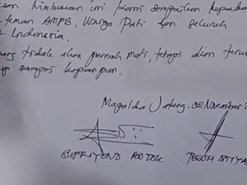 Dari Balik Penjara, Warga Pati Diimbau Tetap Solid Perjuangkan Pemakzulan Bupati Sudewo