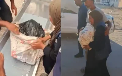 Viral Video Ibu Gaza Peluk Kantong Jenazah Anaknya yang Membusuk