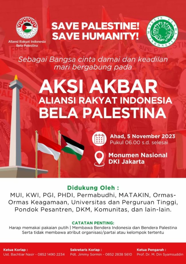 MUI bersama tokoh lintas agama akan gelar aksi bela Palestina pada 5 November mendatang