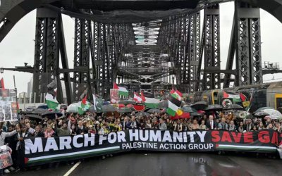 Sambil Bawa Panci, 300.000 Warga Australia Dukung Palestina di Atas Jembatan Sydney