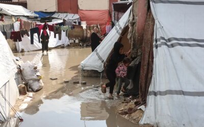Hujan Deras Ubah Kamp Pengungsi Gaza Jadi Lautan Lumpur