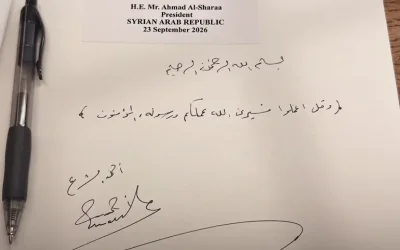 Asy Syaraa Tulis Ayat Al-Qur’an di Buku Tamu PBB